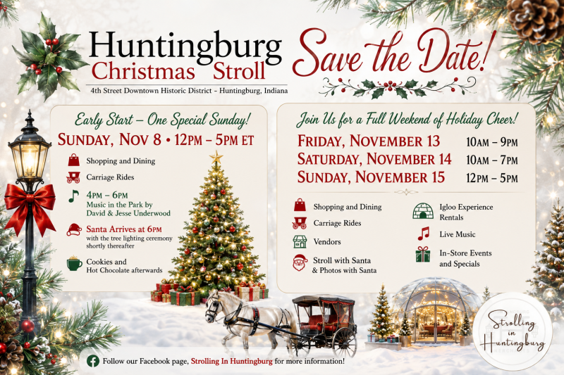 christmas stroll postcard